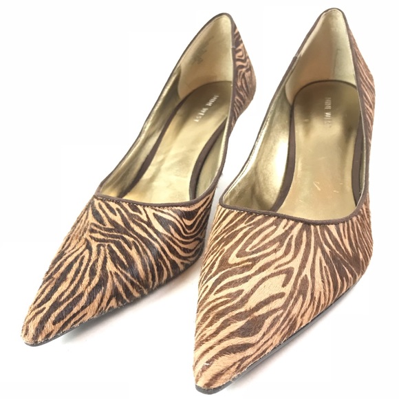 🔥Nine West Brown tan fur animal safari Pumps🔥 - Picture 3 of 8
